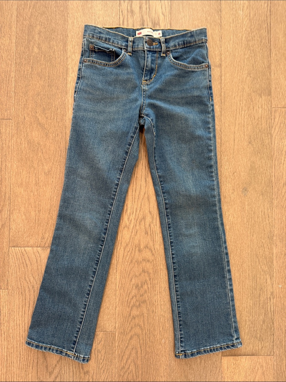 Levi’s Boot Cut Adjustable Waist Kids Boys 8 Classic 5 Pocket Medium Blue Wash‎